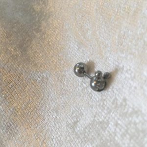 Stål Barbell 5 mm med Vit Kristall