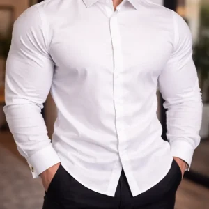 Skjorta Botthof Super Body slim fit vit