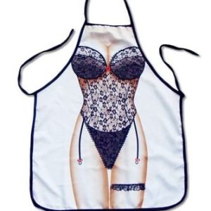 Sexig Svart Spets Teddy Print Roligt köksförkläde